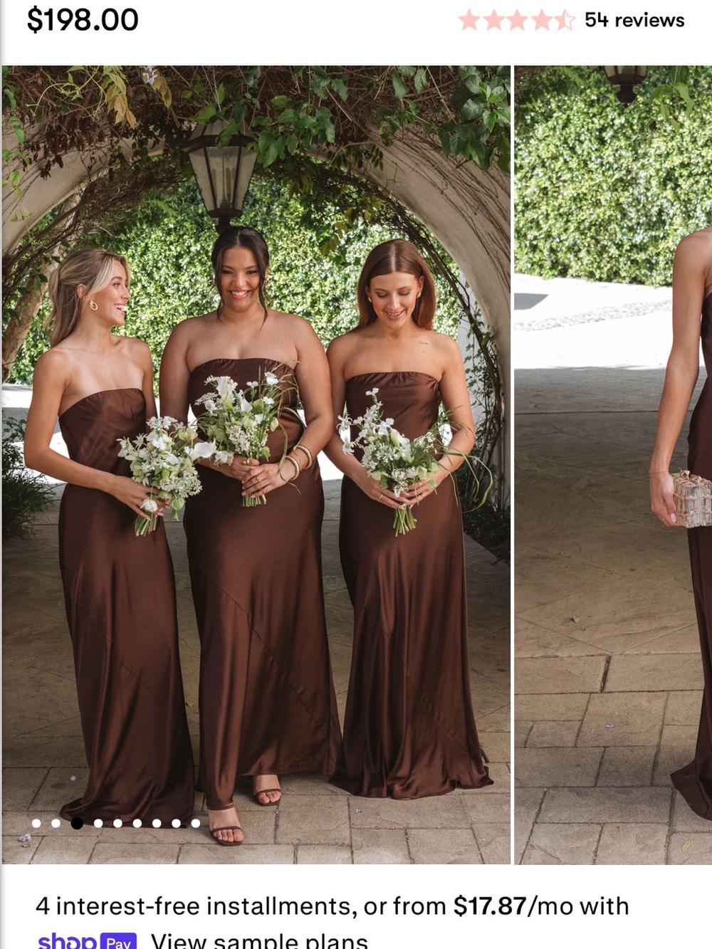 Show Me Your MuMu Strapless Satin Bridesmaid Dress in Chocolate Brown